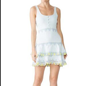 SIMKHAI Giupure Lace Mini Dress, Blue Lace, Size 0/XS